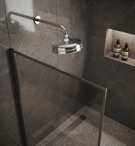 Shower & Wellness - Soffione vecchio stile in ottone da Ø200 mm con varie rifiniture
