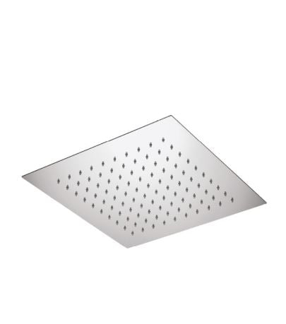 Shower & Wellness - Soffione a soffitto ispezionabile Skyplanet quadro 340x340, sistema di montaggio con molle aisi 316